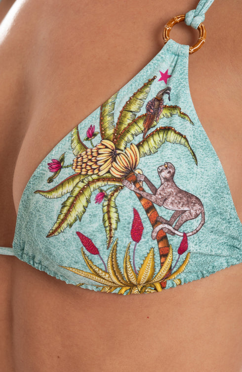 Triangel-Bikini Anelle Safari Azurblau PIN-UP STARS